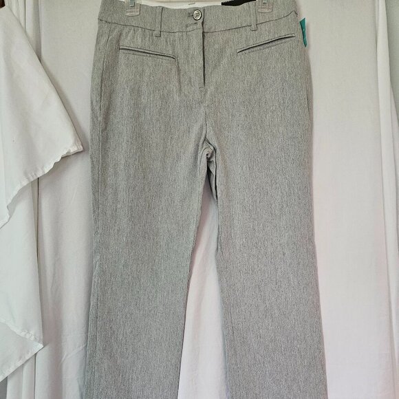 Maurice’s Heather Grey Petite Size M Bengaline Bootcut Dress Pant - Picture 1 of 10